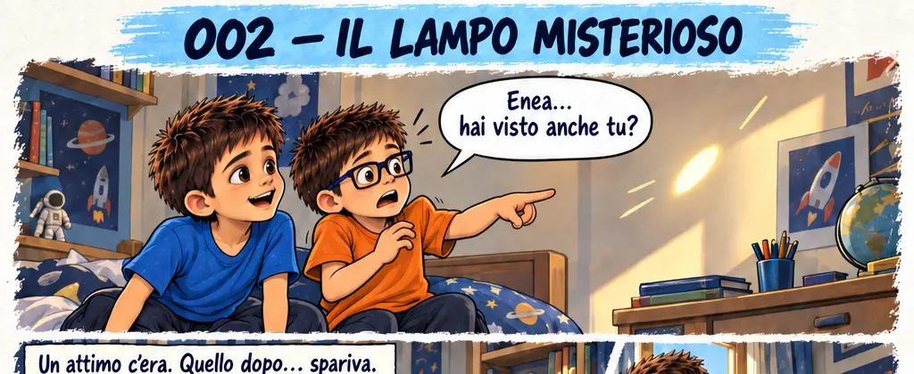 La prima scena del lampo misterioso nella cameretta