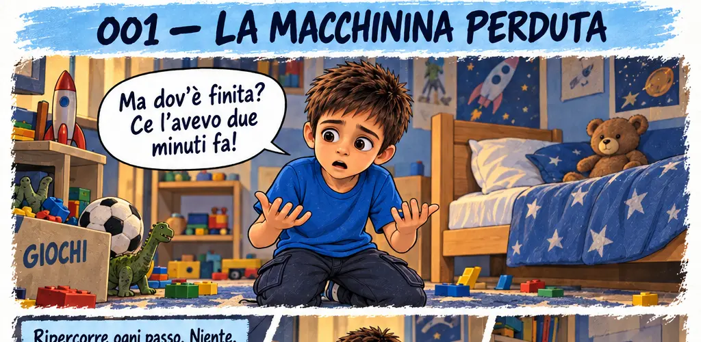 La prima scena della macchinina perduta